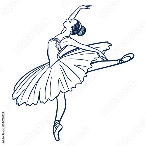 Ballerina dancer logo design template vector isolated on white background.