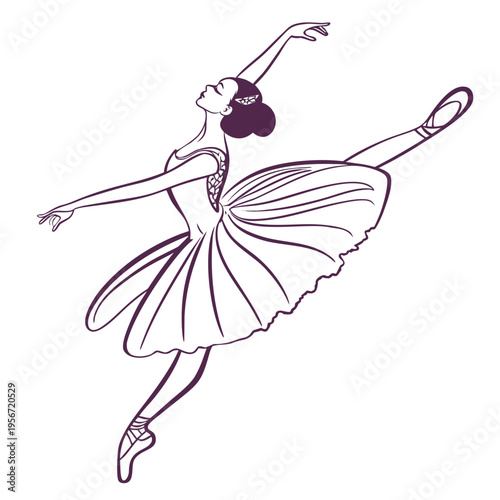 Ballerina dancer logo design template vector isolated on white background.