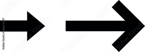 Minimalist black arrow icon set, directional pointer vector graphics, simple navigation symbols for web and app design