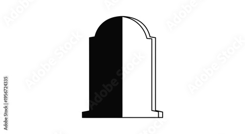 Vector illustration of a tombstone or headstone