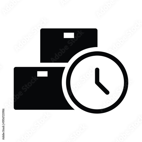 box waiting time solid icon vector design good for web or mobile app