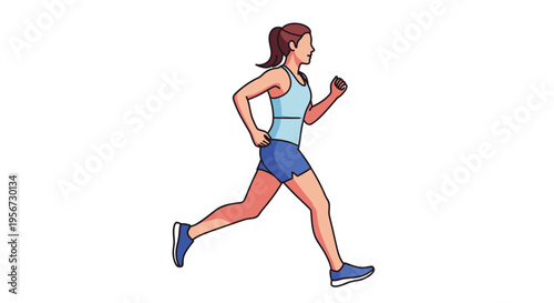 Woman athlete in sportswear jogging outdoors during a healthy active lifestyle workout routine on a clear day