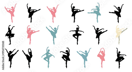 Ballet Dancers Silhouettes Collection - Various Poses and Colors