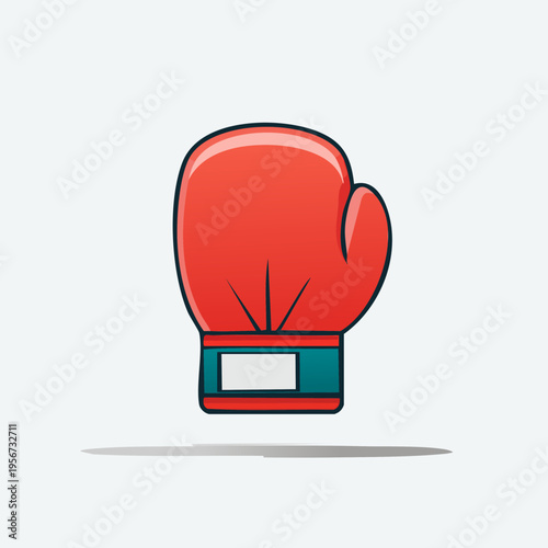 Red Boxing Glove Icon Vector Illustration.