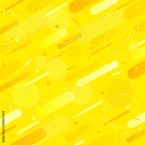 ポップな黄色の抽象背景_正方形