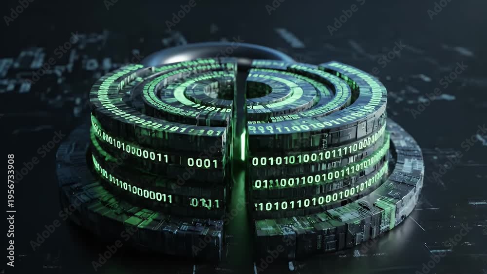 custom made wallpaper toronto digitalA glowing blue key hovers over a segmented circular lock, surrounded by a dark digital scene