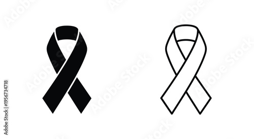 Set of 2 awareness ribbons vector icons