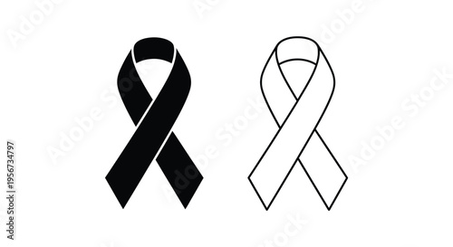Set of 2 awareness ribbons vector icons