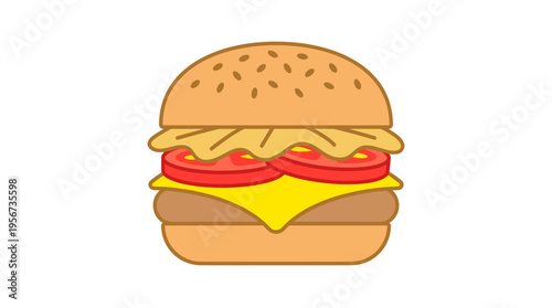 A fresh burger with all the toppings. This burger is simple and tasty, and will satisfy your hunger