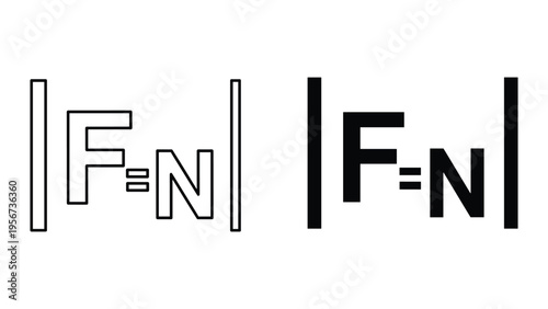 Physics Formula FN Equals N in Absolute Value Bars, Vector Force Equation, Mathematical Symbol