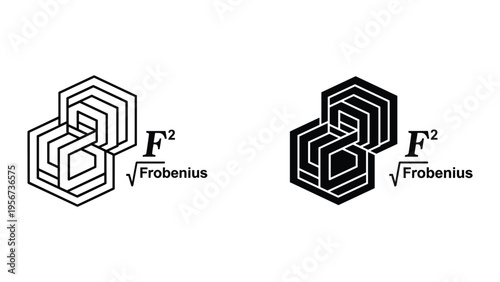 Frobenius Norm F2 Symbol and Interlocking Hexagons Logo