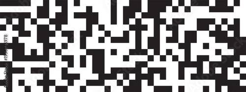 Abstract background with pixels in random chaotic arrangement. Broken surface with square dots texture. Mosaic pattern. Defragmentation, dispersion or scattering process. Vector graphic illustration