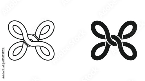 Stylized Celtic Knot with Four Loops on White Background, Vector Illustration