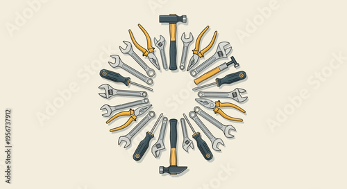 Collection of various hand tools.
