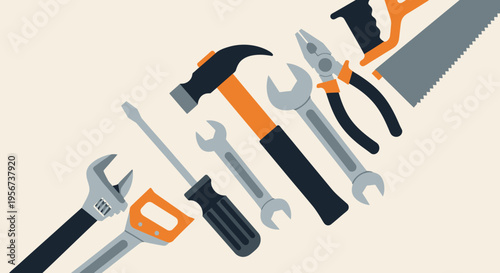 Collection of various hand tools.