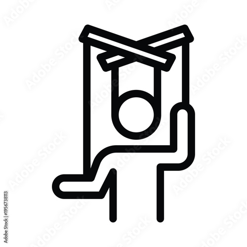 puppeteer line icon illustration vector graphic.eps