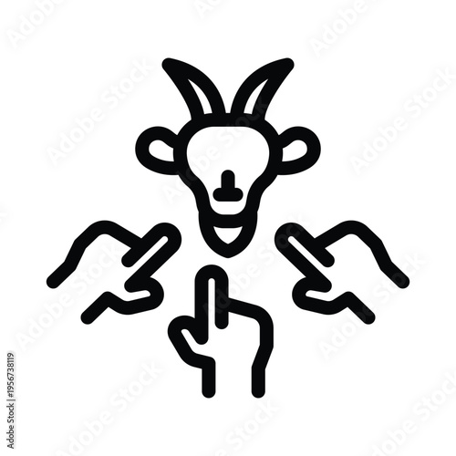  scape goat line icon illustration vector graphic.eps
