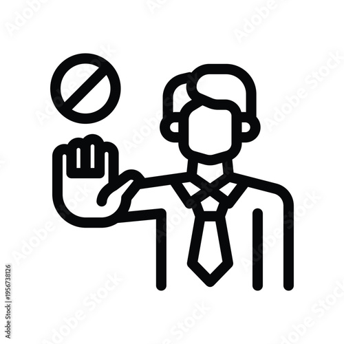 veto line icon illustration vector graphic.eps