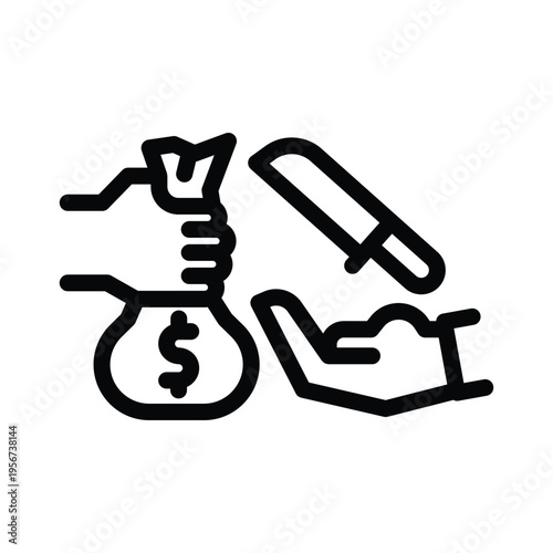 extortion line icon illustration vector graphic.eps
