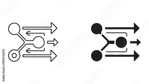 Data Flow, Network, and Transformation Icon Set
