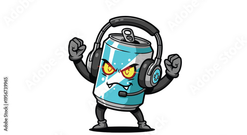 Angry soda can cartoon character 3.