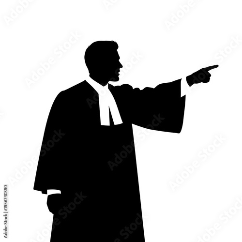 Lawyer gives directive with finger pointing sideways