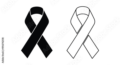 Set of 2 awareness ribbons vector icons