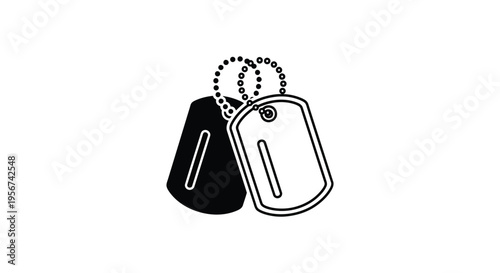Set of 2 dog tag icons vector