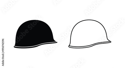 Set of 2 construction helmets vector icons
