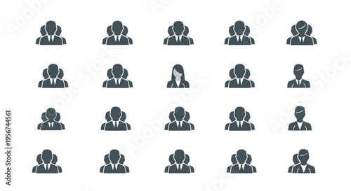 Group of business people icons.
