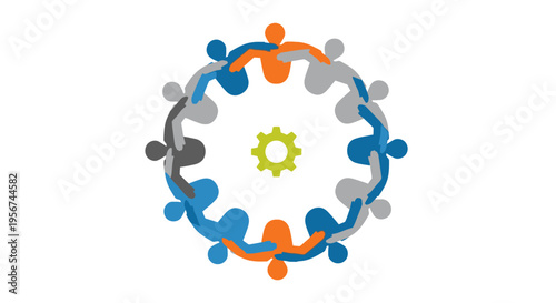 Diverse People Holding Hands Circle.