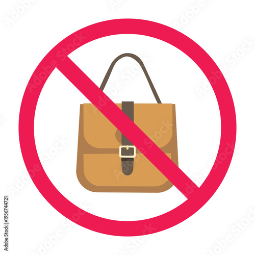 No luggage sign, do not carry bag symbol, no bag sign, luggage prohibited symbol