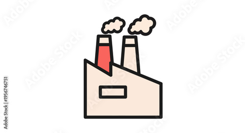 Industrial factory with smokestacks emitting smoke.