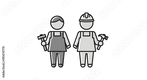 Two Workers Wearing Protective Gear.