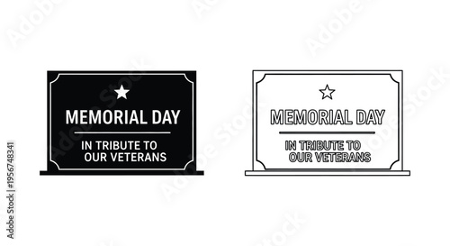 Set of 2 Memorial Day badges vector