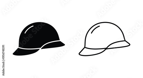 Set of 2 baseball cap icons vector