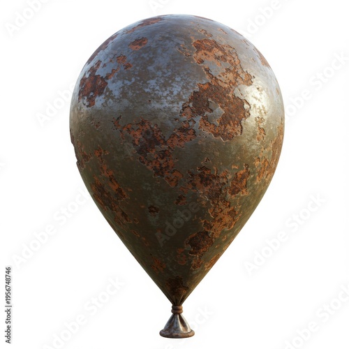 Heavily Rusted Metal Balloon Texture with Grunge Surface and Industrial Corrosion