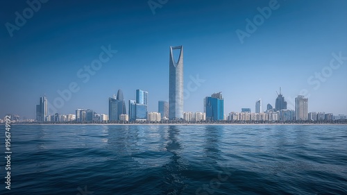Wallpaper Mural Riyadh's Modern Skyline: A Stunning Panoramic View of Saudi Arabia's Capital City from the Water Torontodigital.ca