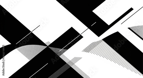 Black and white geometric shapes.