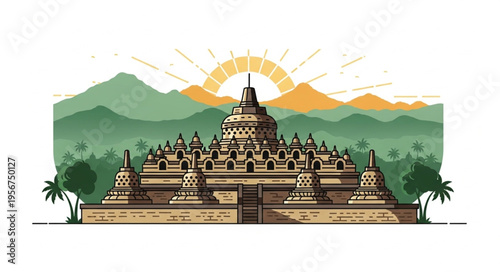 Borobudur Temple Central Java Indonesia.