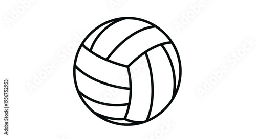 Round Sports Ball Outline Object Isolated on White Background for Game Illustration and Athletic Design Elements