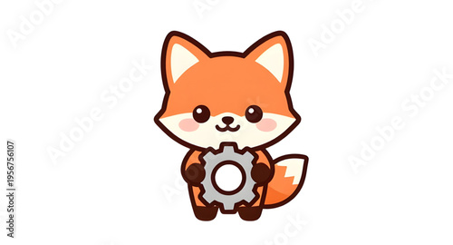 fox, redfox, animal, wildlife, mammal, forest, nature, wild, cute, cartoon, character, mascot, funny, playful, smiling, face, adorable, furry, tail, bushy, ears, orange, red, white, eyes, nose, standi