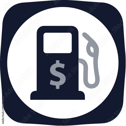 Handdrawn Style Gas Station Pump with Dollar Sign Icon Element