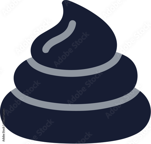 Flat Dark Pile of Swirl Poop Realistic Illustration Graphic Design Element