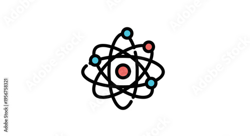 Atomic Structure Symbol Representing Scientific Research Concept
