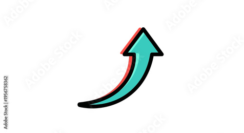 Free Download Curved Upward Arrow Showing Positive Direction Trend - GFXLoad