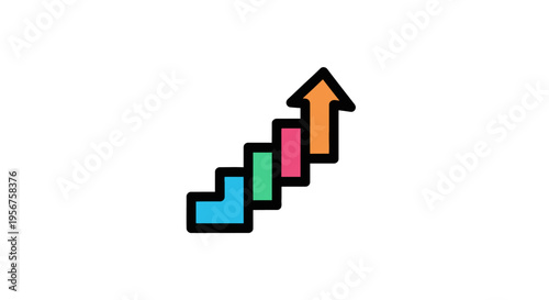 Ascending Color Steps Displaying Progress Toward Higher Goals