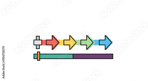 Sequential Timeline Arrows Indicating Multi Step Progress Flow