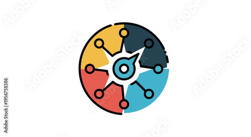 Collaborative Puzzle Segments Representing Connected Team Roles