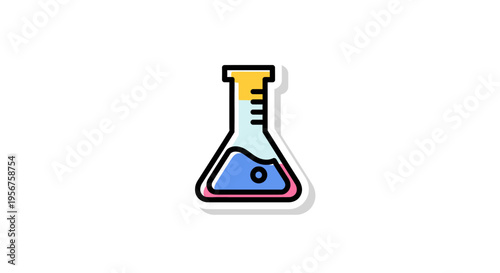 Laboratory Flask Containing Liquid Used For Scientific Experimentation Process